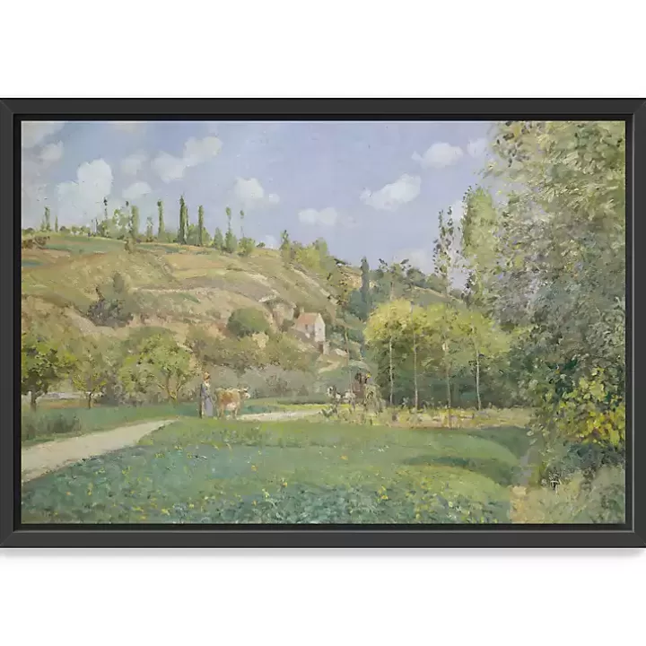 Cheap A Cowherd at Valhermeil Framed Canvas Art Print Canvas Art