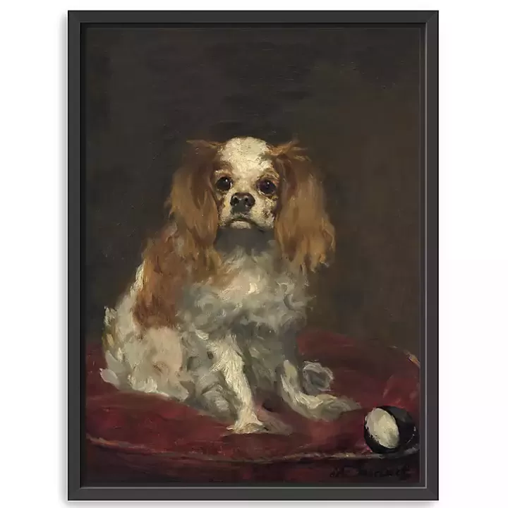 Fashion A King Charles Spaniel Framed Canvas Art Print Canvas Art