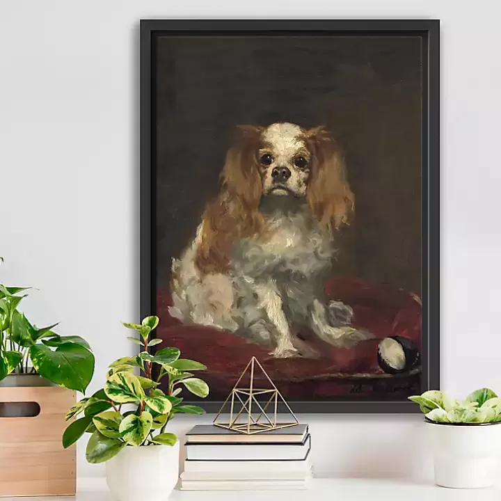 Fashion A King Charles Spaniel Framed Canvas Art Print Canvas Art