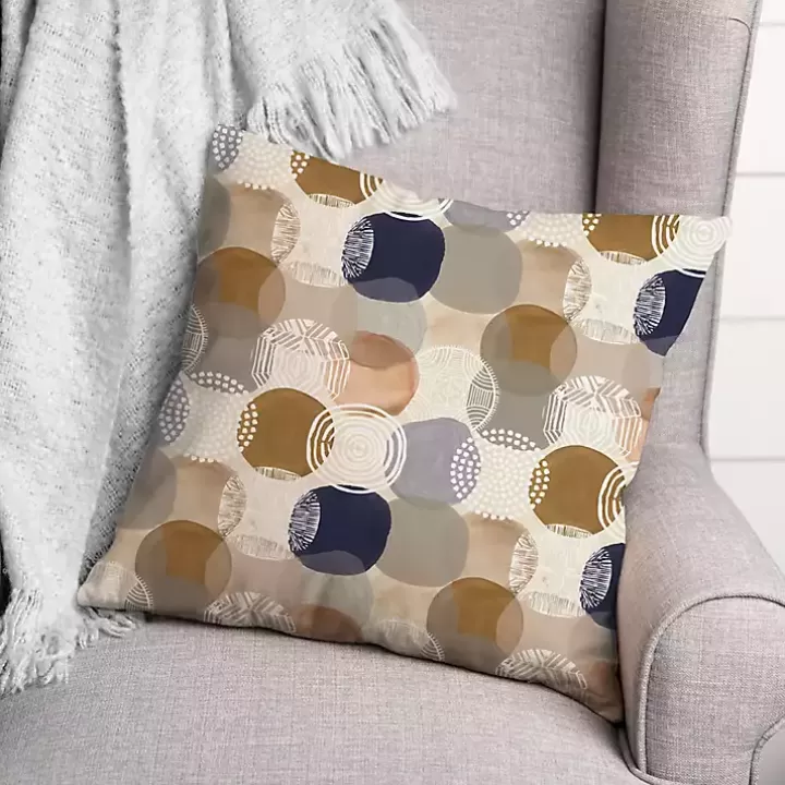 Online Abstract Circles Indoor/Outdoor Pillow Outdoor Cushions & Pillows