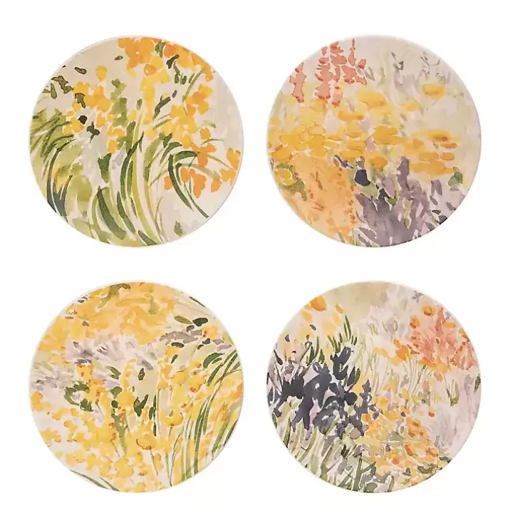 Shop Abstract Floral Appetizer Plates, Set of 4 Dinnerware