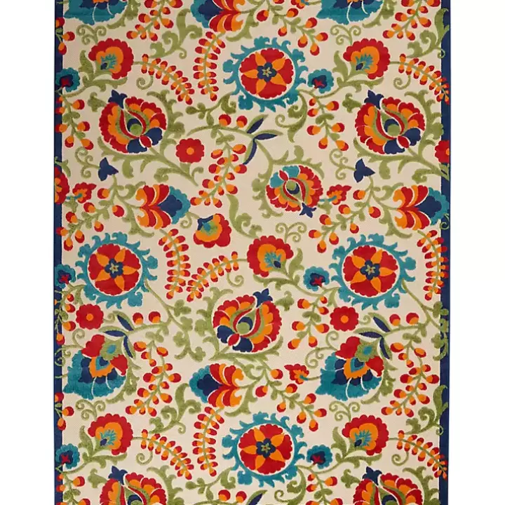 Shop Abstract Floral Outdoor Area Rug, 7x10 Outdoor Rugs