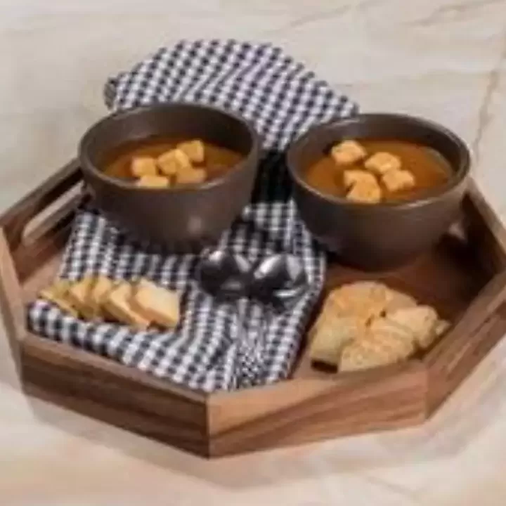 Clearance Acacia Wood Octagon Serving Tray, 17 in. Serving & Entertaining