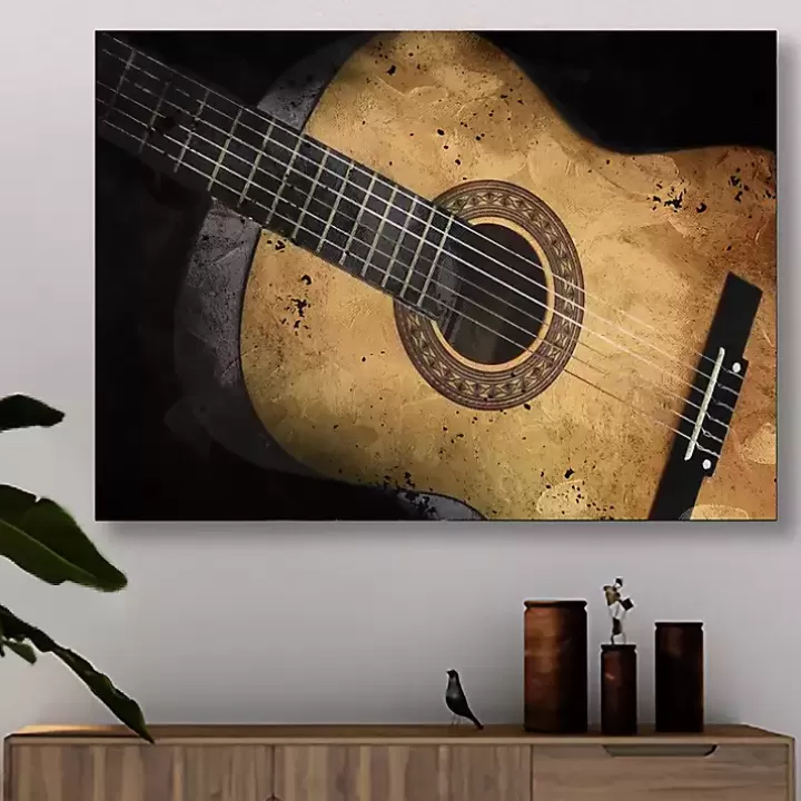 New Acoustic Guitar Canvas Art Print Canvas Art