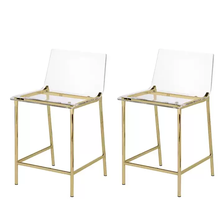 Cheap Acrylic and Metal Counter Stools, Set of 2 Bar Stools & Counter Height Stools