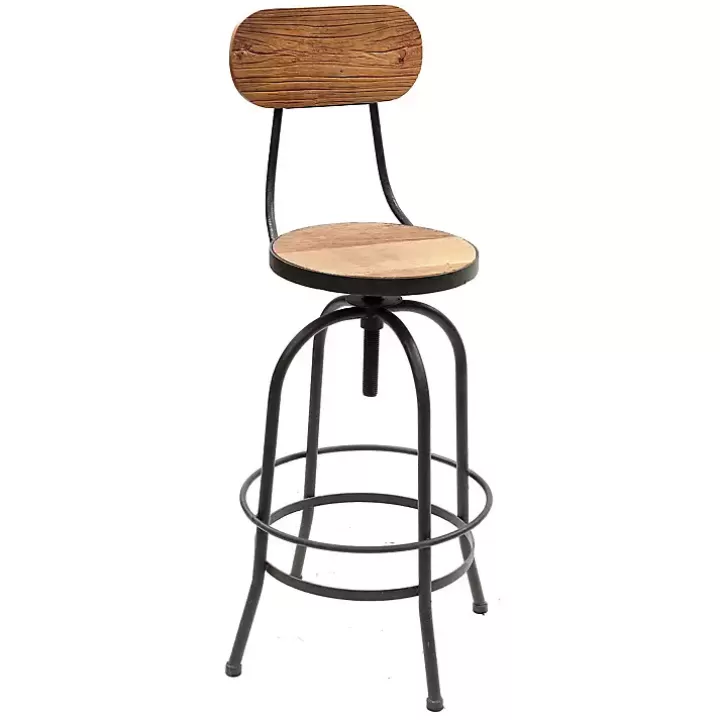 Cheap Adjustable Wood and Metal Industrial Bar Stool Bar Stools & Counter Height Stools