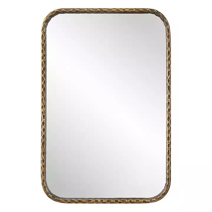 Shop Aged Bronze Hammered Metal Wall Mirror Decorative Mirrors