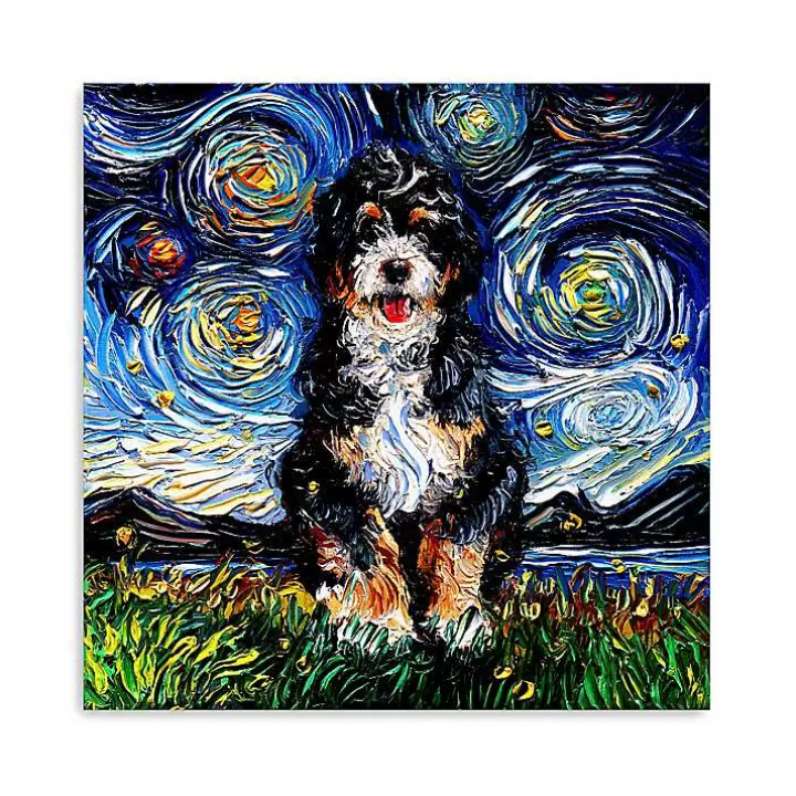 Online Aja Trier Bernadoodle Starry Night Canvas Print Canvas Art