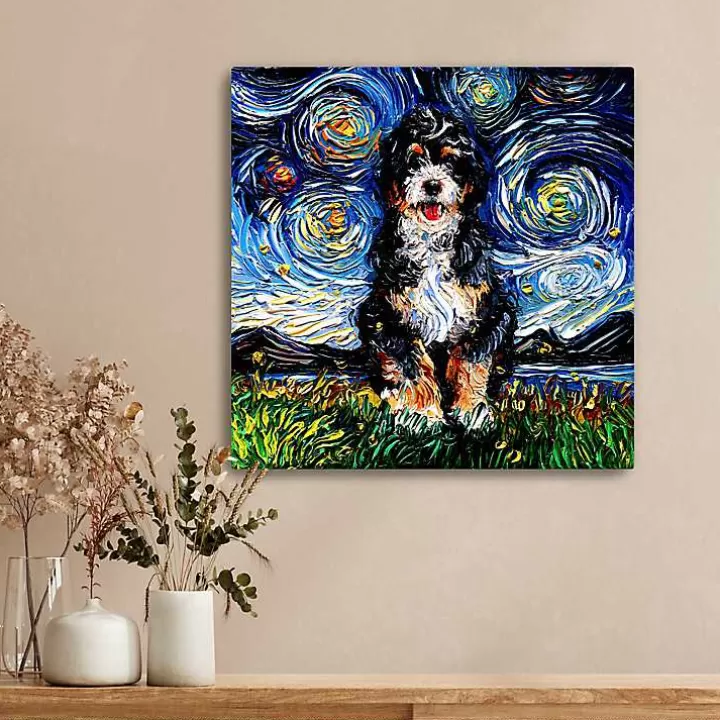 Online Aja Trier Bernadoodle Starry Night Canvas Print Canvas Art