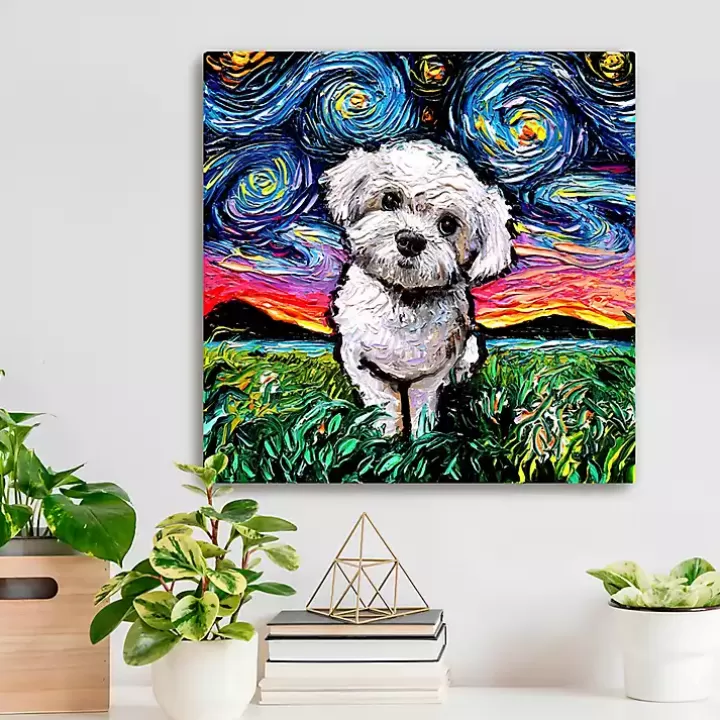 Cheap Aja Trier Maltipoo Starry Night Canvas Art Print Canvas Art