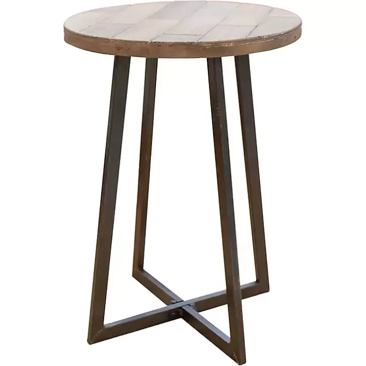 Shop Allie Natural Wood and Metal Accent Table Accent & End Tables