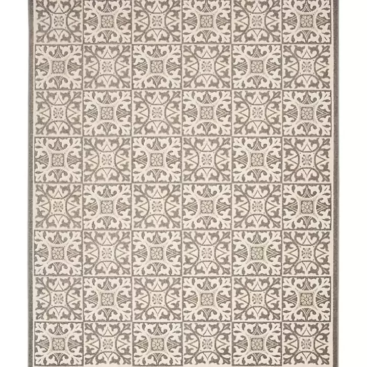 Store Aloha Ivory Geometric Indoor/Outdoor Area Rug, 6x9 Outdoor Rugs