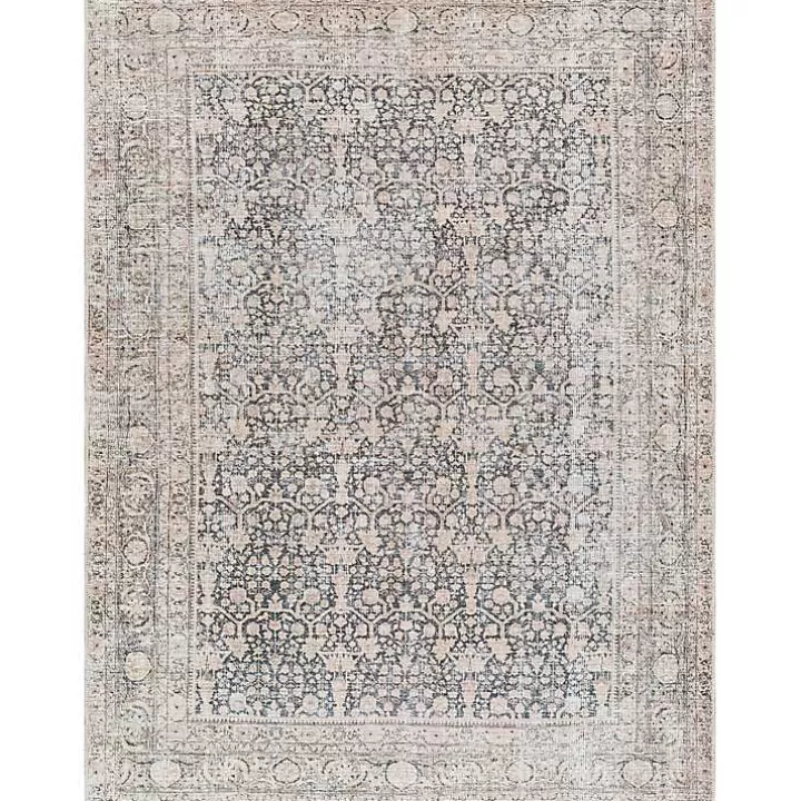 Fashion Amelie Black Traditional Washable Area Rug, 6x9 Area Rugs