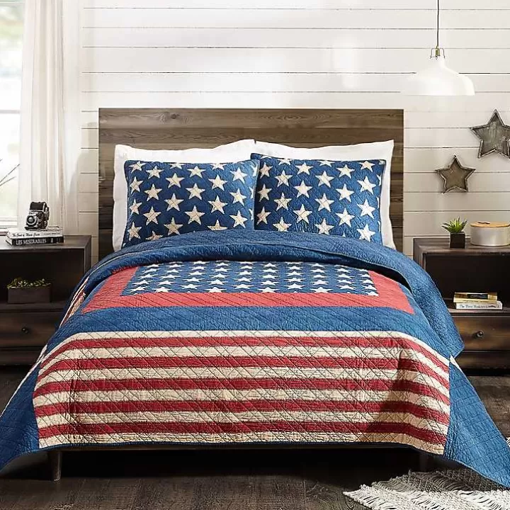 Store Americana Patch 3-pc. Full/Queen Quilt Set Quilts