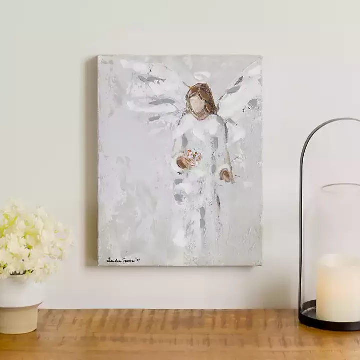 Sale Angel with Bouquet Canvas Art Print Canvas Art