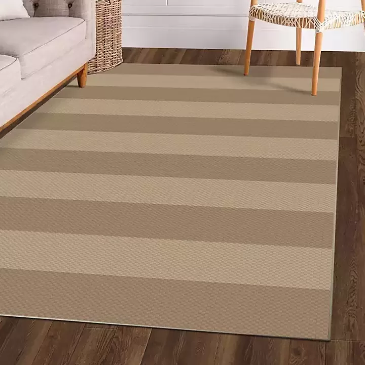 Outlet Anika Natural Striped Washable Area Rug, 5x7 Area Rugs