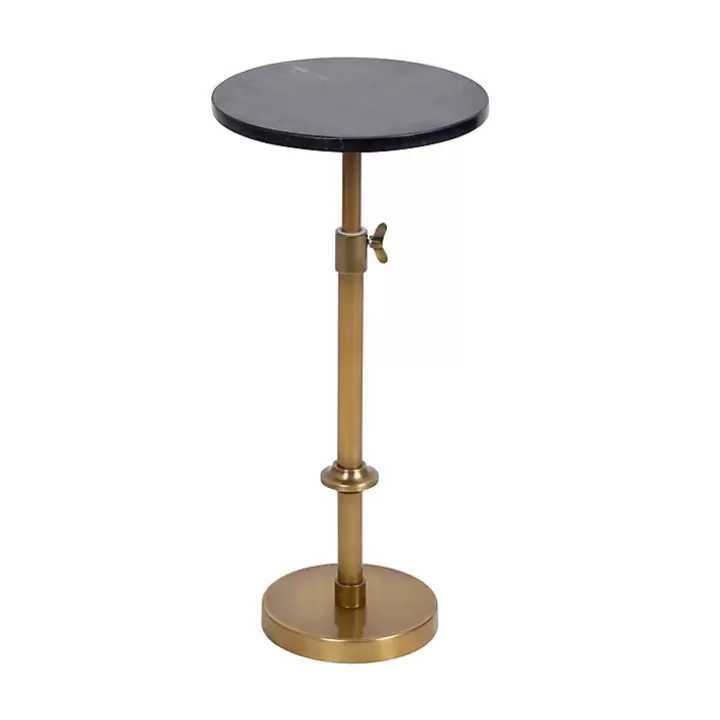 Cheap Antique Brass and Marble Adjustable Table Accent & End Tables