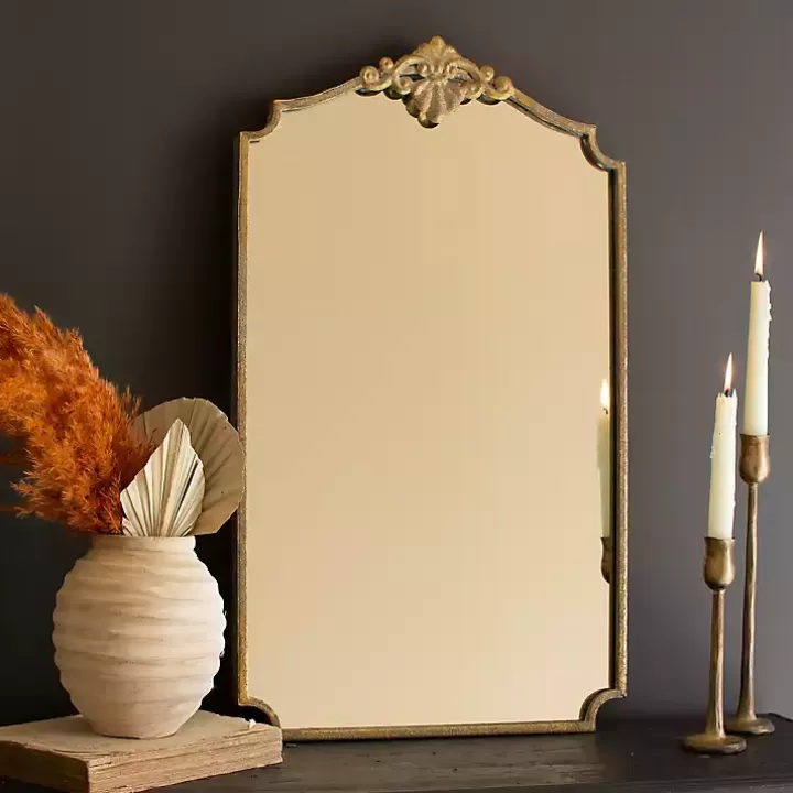 Sale Antique Brass Metal Vertical Wall Mirror Decorative Mirrors