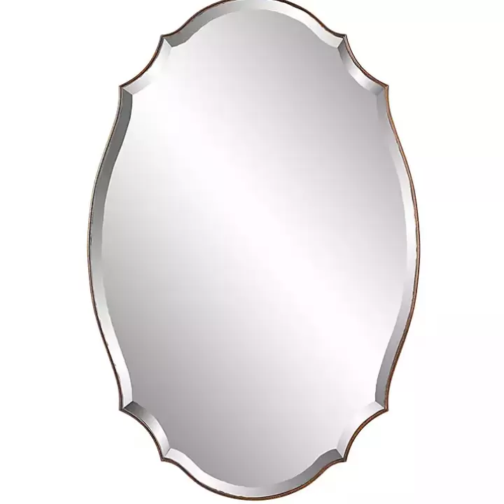 Online Antique Bronze Curved Wall Mirror Decorative Mirrors