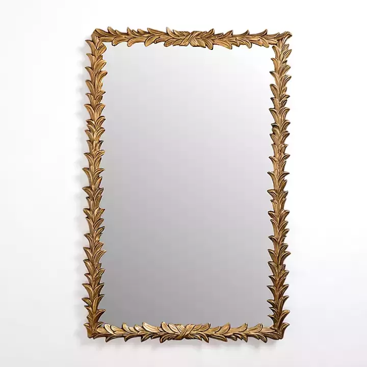 Shop Antique Bronze Leaf Frame Wall Mirror Decorative Mirrors