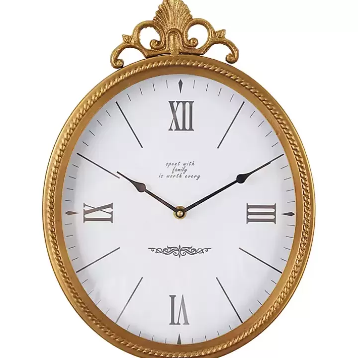 Discount Antique Gold Metal Scroll Wall Clock Clocks