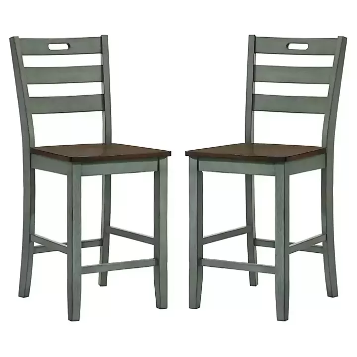 Store Antique Wood Counter Stools, Set of 2 Bar Stools & Counter Height Stools