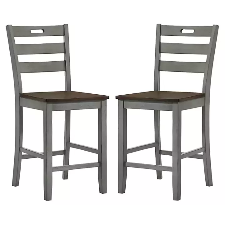 Shop Antique Light Wood Counter Stools, Set of 2 Bar Stools & Counter Height Stools