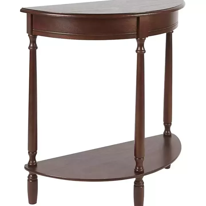 Hot Antique Walnut Half Round Console Table Console Tables