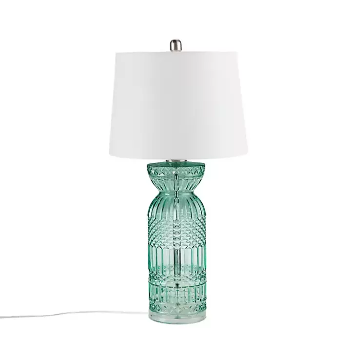 Flash Sale Aqua Textured Glass Luxuria Table Lamp Table Lamps