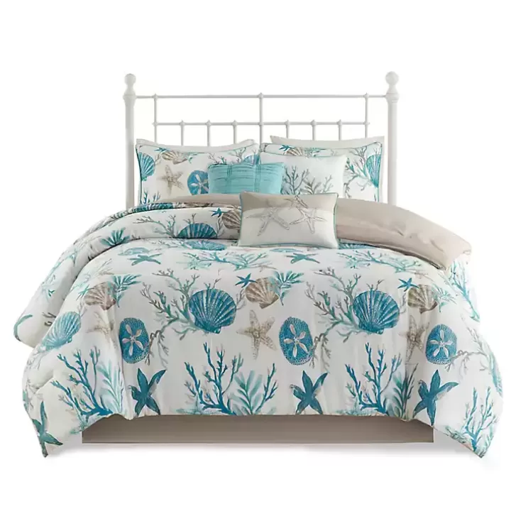 Outlet Aqua Coastal 7-pc. King Comforter Set Comforters