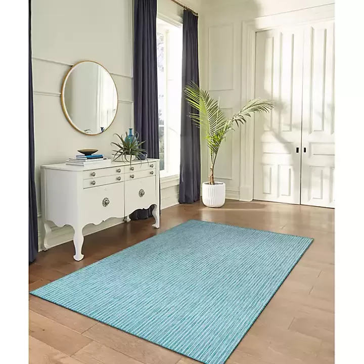 Online Aqua Intertwine Indoor/Outdoor Area Rug, 7x9 Outdoor Rugs