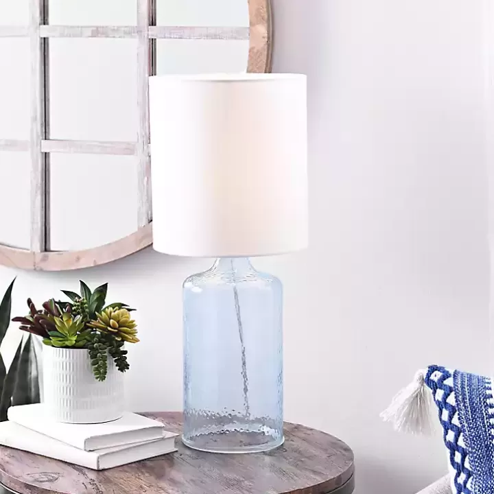 Shop Aqua Seeded Glass Table Lamp Table Lamps