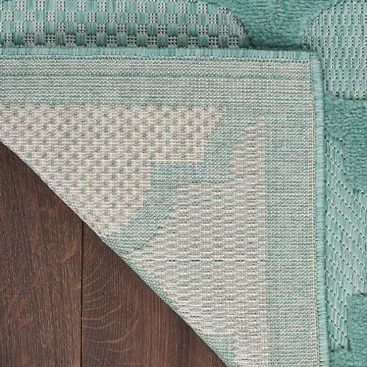 Sale Aqua Trellis Indoor/Outdoor Area Rug, 6x9 Outdoor Rugs