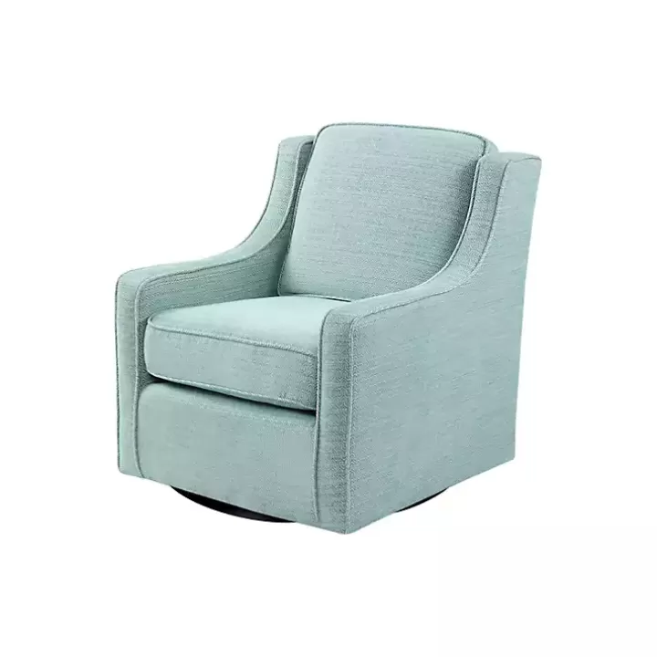 Hot Aqua Upholstered Swivel Accent Chair Accent Chairs