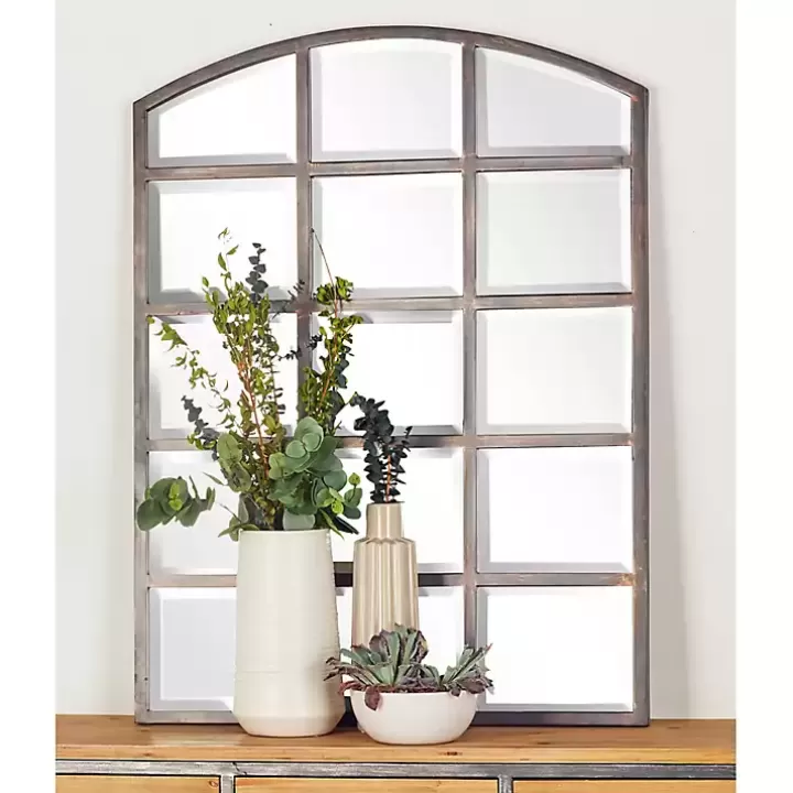 Online Arched Windowpane Wall Mirror Decorative Mirrors
