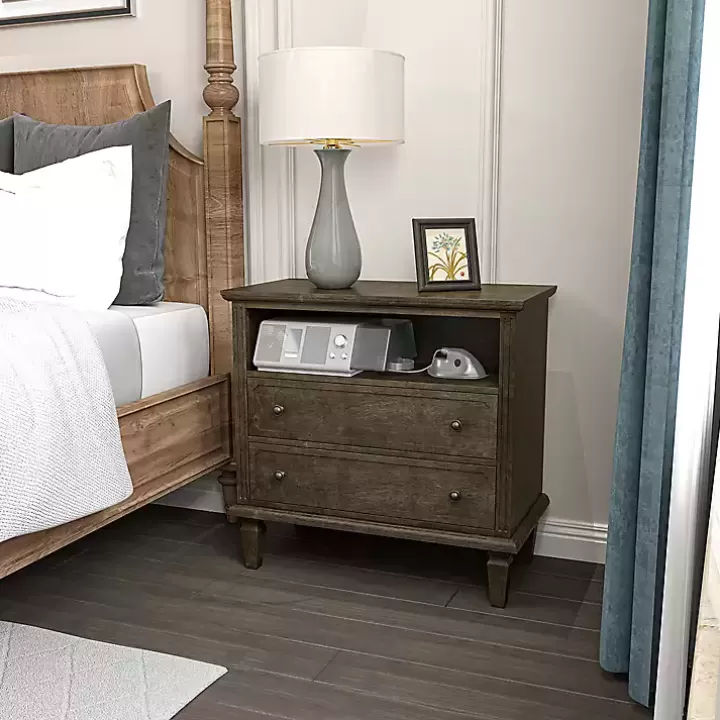 Online Ash 2-Drawer Wood Nightstand Nightstands