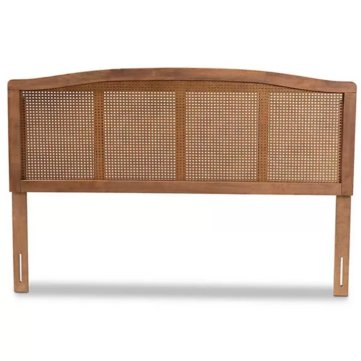 Hot Ash Walnut Woven Rattan King Headboard Beds & Headboards