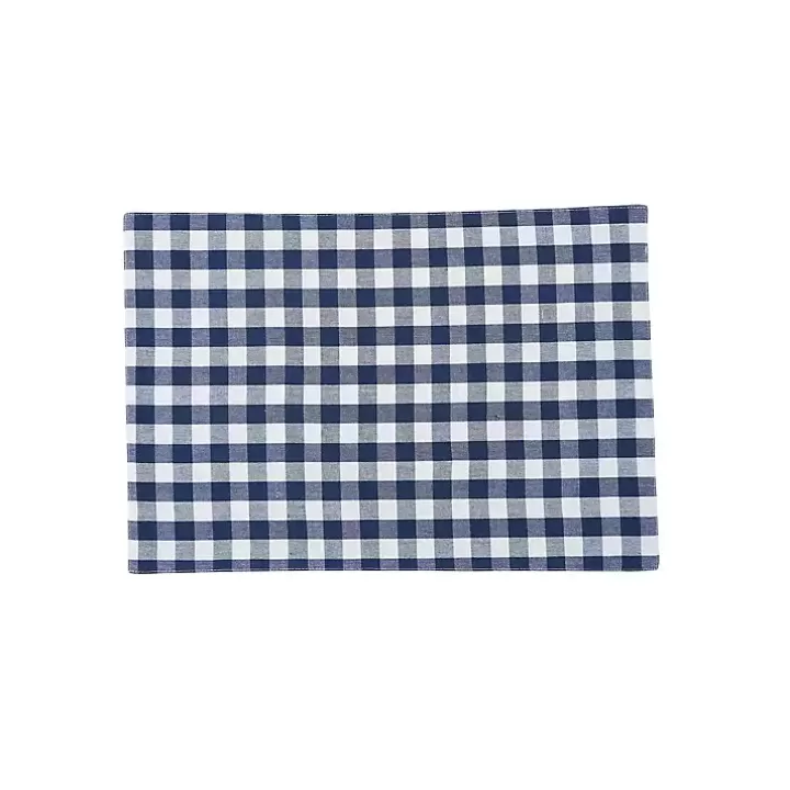 Sale Ashford Indigo Buffalo Check Placemats, Set of 6 Table Linens