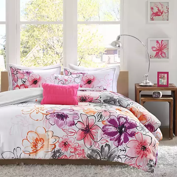 Sale Ashley Floral Twin XL 4-pc. Comforter Set Comforters