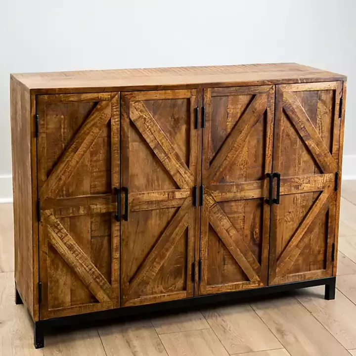 Sale Austin Warm Wood Farmhouse Cabinet Cabinets & Sideboards