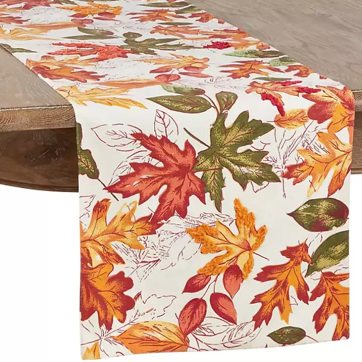 Sale Autumn Foliage Outline Harvest Table Runner Table Linens