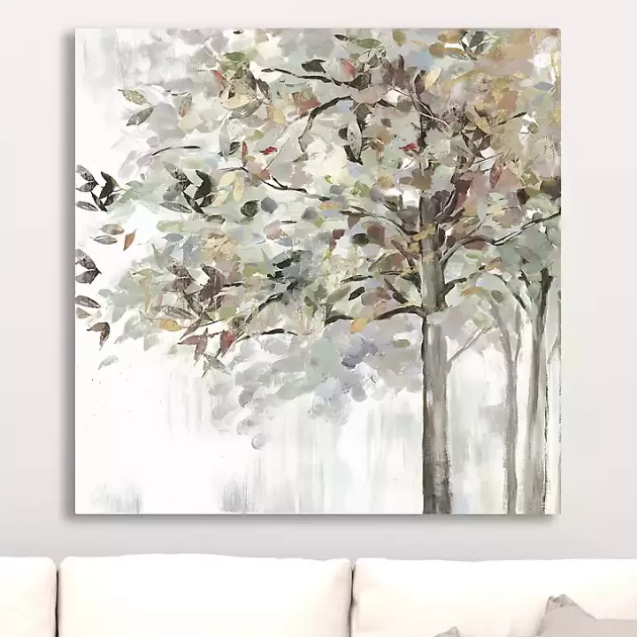 Sale Autumn Leaves Neutral Giclee Canvas Art, 30x30 in. Canvas Art