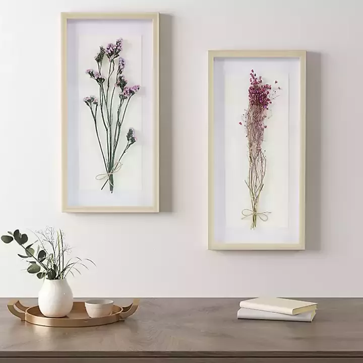 Outlet Avant Garden Dried Flowers Shadowboxes, Set of 2 Framed Art