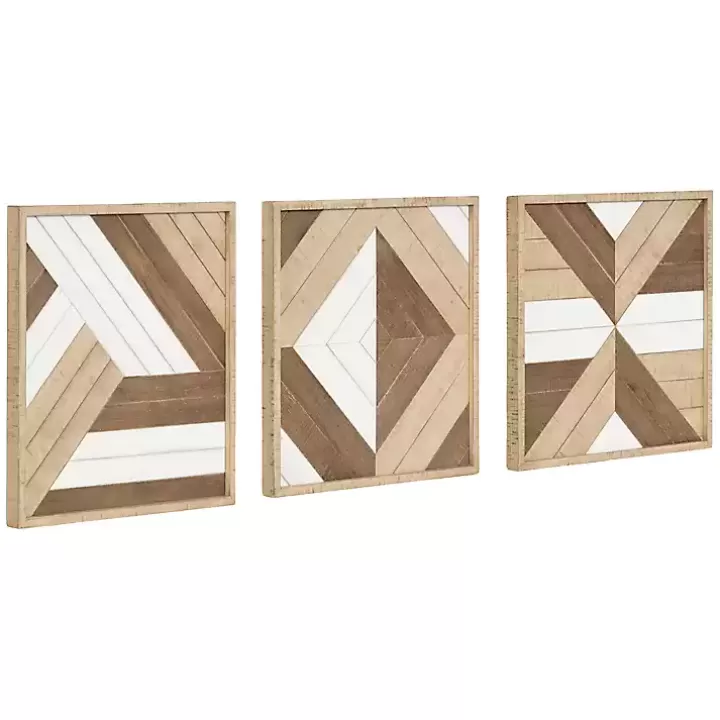 Discount Ballez Geometric Wood Wall Plaques, Set of 3 Wall Plaques