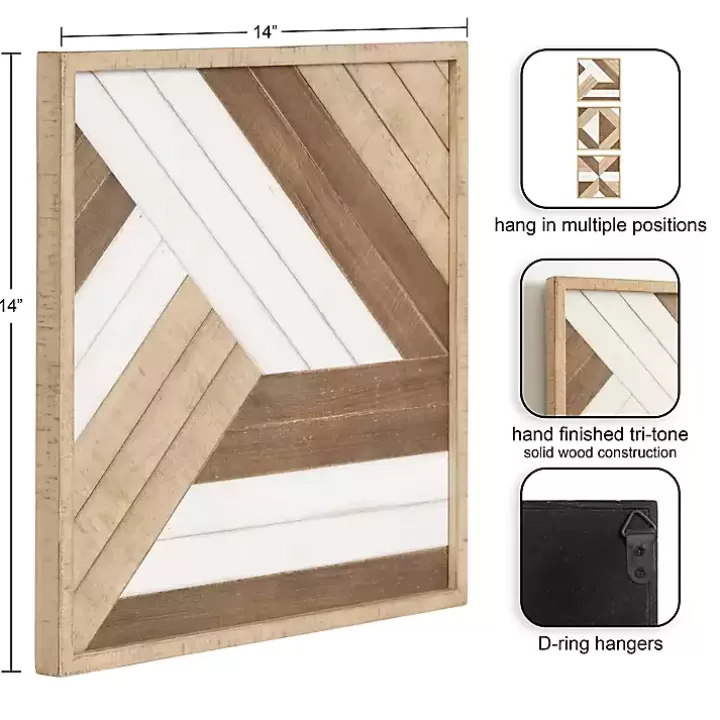 Discount Ballez Geometric Wood Wall Plaques, Set of 3 Wall Plaques