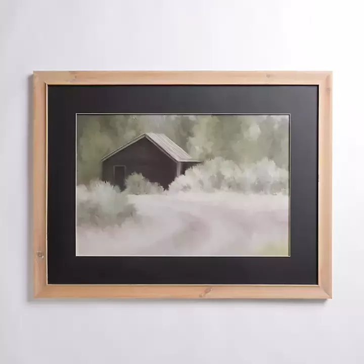 Flash Sale Barn Landscape Black Mat Framed Art Print Framed Art