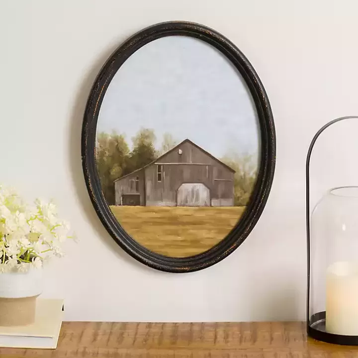 Store Barn Landscape Oval Framed Art Print Framed Art