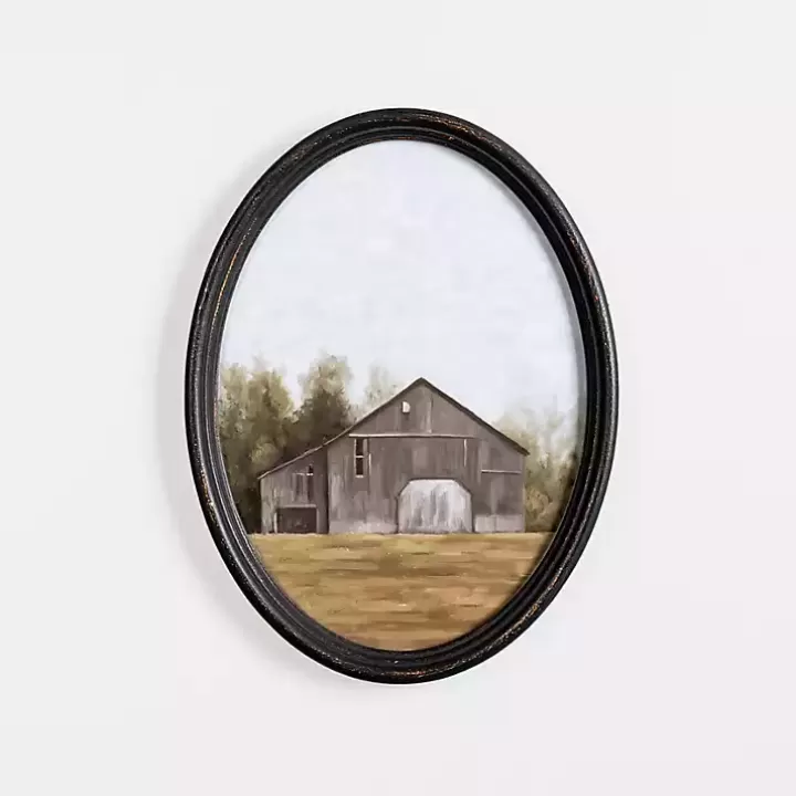 Store Barn Landscape Oval Framed Art Print Framed Art