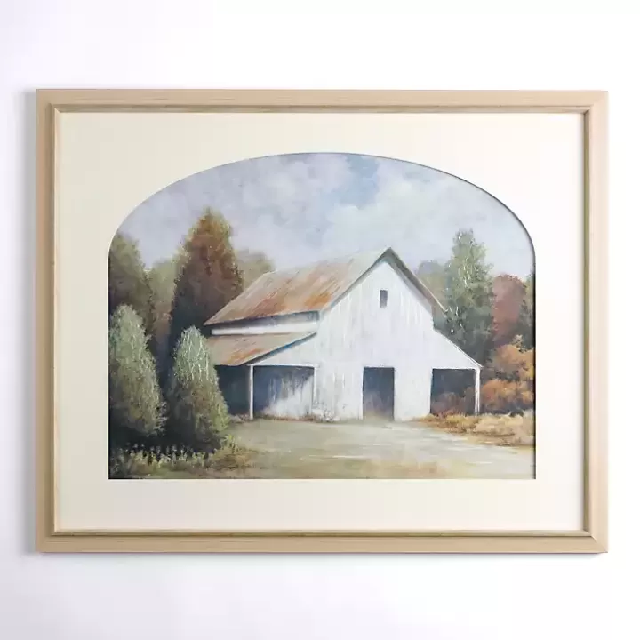 Outlet Barn with Arched Mat Framed Art Print Framed Art