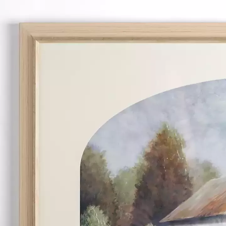 Outlet Barn with Arched Mat Framed Art Print Framed Art